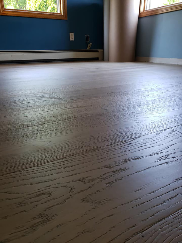 Close up of wood floor after installation